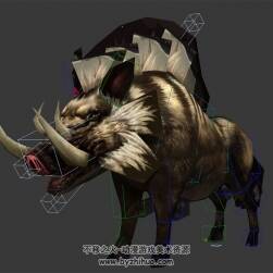 完美世界 部分游戲生物動物3DMax模型下載 帶綁定有動作