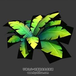 蕨類植物 max模式下載 3D模型 四角面