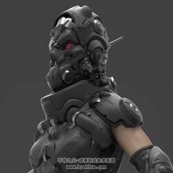 科幻女角色 機械鎧甲3D模型 四邊面高模