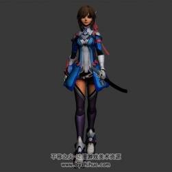 武士刀少女 二次元風(fēng)人物 高精3D模型 百度網(wǎng)盤下載