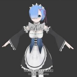 女仆雷姆 3dMax游戲模型百度云下載