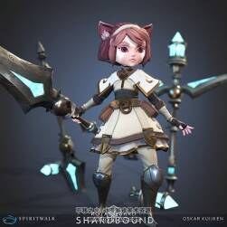Shardboundn槍兵TraumaGuard 3D模型三邊面有綁定動作