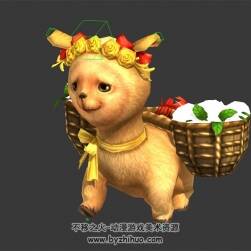 草泥馬羊駝 3D模型 有綁定和走路動(dòng)作