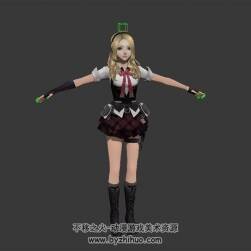 金發(fā)美少女 3D模型 四邊面 有綁定和動作