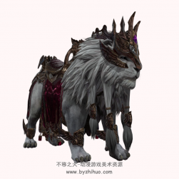 皇冠獅王魔幻坐騎max獅子maya文件fbx綁定動(dòng)作動(dòng)畫