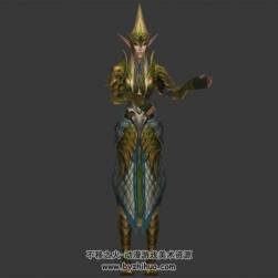 帝國(guó)傭兵 女精靈鎧甲戰(zhàn)士 3D模型 有綁定和跳舞動(dòng)作