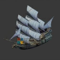 独角马海船模型