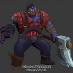 英雄聯(lián)盟角色塞恩休閑動(dòng)作3DMax模型下載