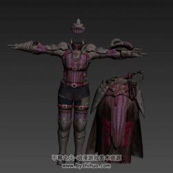 怪物獵人女Zorah B套裝3DMax模型含貼圖下載