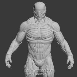 孤島危機(jī)主角3DMax模型四邊面下載
