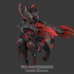 暗黑魔幻风骑士 3D模型 有绑定和动作