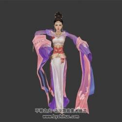 中国唐代古风 舞娘 3D模型 有绑定和尬舞