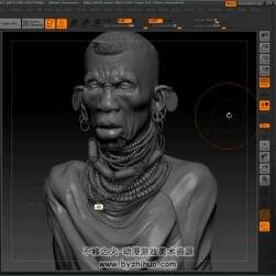 ZBrush 逼真非洲部落男人面部皺紋雕刻視頻教程