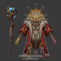 游戲蜥蜴怪3DMax模型帶綁定下載