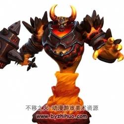 次世代國際象棋怪物古神炎魔BOSS 3D模型