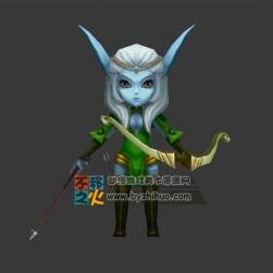 可爱 精灵 女弓箭手模型