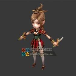 可爱 双武器 美女 刺客 模型