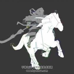 武俠江湖騎馬的瀟灑男子3DMax模型帶綁定奔跑動作下載