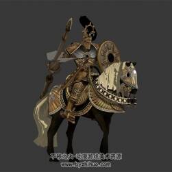 歐洲中世紀(jì)風(fēng)格圣殿騎士 帶骨骼綁定和動(dòng)畫(huà)