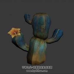 開花的仙人掌 3D模型下載 卡通植物模型