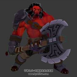 玄幻風(fēng)游戲角色獸人斧王3D模型Max格式全套動(dòng)作下載