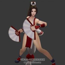 不知火舞待機(jī)動(dòng)作3DMax模型帶綁定下載