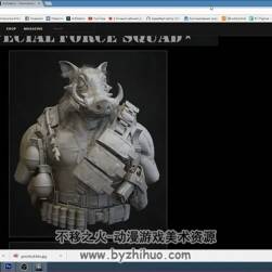 ZBRUSH 影游角色雕刻 猪头士兵雕刻视频教程