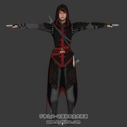 中国刺客邵君游戏角色（Disguise）3DMax fbx obj模型格式下载