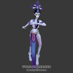 纖瘦的女妖精 3D模型 有綁定和奔跑動作