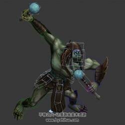 游戲魔幻角色怪物惡魔鼓手3DMax模型帶綁定全套動作
