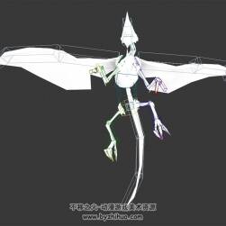 雙翼骨龍白模全套動(dòng)作3DMax模型下載