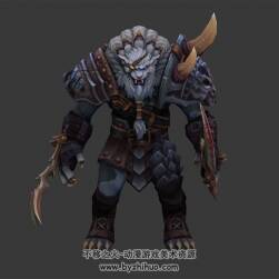 手持利刃的傲之追獵者 雷恩加爾 獅子狗3D模型