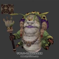 暗黑風(fēng) 大青蟲女巫 3D模型 有綁定和全套動(dòng)作