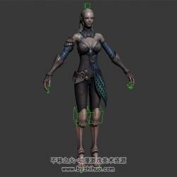 次世代 歐美魔幻風(fēng)法師女角色 3D模型 有綁定