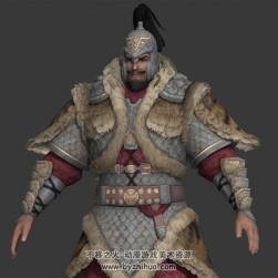 武俠風(fēng)中式古裝男角色大將軍3DMax模型下載
