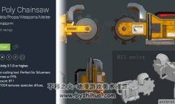unity3d 電鋸模型 Low Poly Chainsaw 1