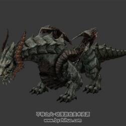 暗黑魔幻風(fēng)西方龍 3D模型 有綁定