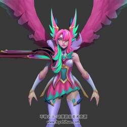 LOL英雄聯(lián)盟星光守護(hù)者 霞3DMax模型下載