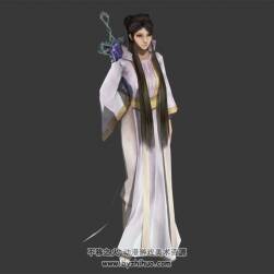 白衣古裝  含綁定帶動(dòng)作 女性人物3d模型 max格式