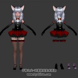 神諭之戰(zhàn) Ferox 獸人少女體型洛麗塔外觀 3D模型三邊面高模