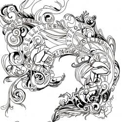 潮流線描插畫