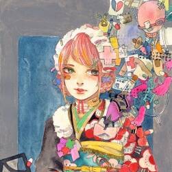 和風少女插畫壁紙圖包分享 2008P