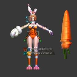 王者荣耀 花木兰 兔女郎 CS绑定模型