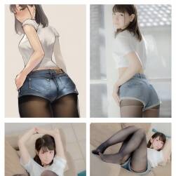 P站著名畫師黑絲作品《よむタイツ セピア》PDF版