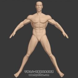 肌肉男裸体模型 Max模型