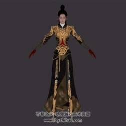 西狩獲麟 成女體型 時(shí)裝外觀 3D模型高精模