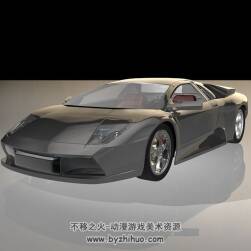 c4d格式蘭博基尼蝙蝠純黑3D模型下載