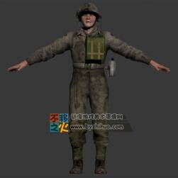 次时代 二战  士兵 战士 通讯兵T-pose模型