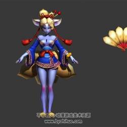獸耳妖狐狐妖 女妖精 3D模型 有綁定