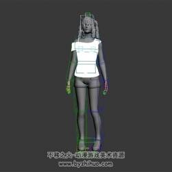 次世代 現(xiàn)代美少女 3D模型 有綁定和室內(nèi)活動(dòng)動(dòng)作 四邊面